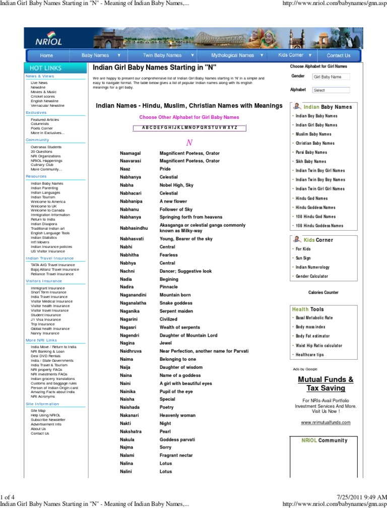 Indian Girl Baby Names Devi Insurance