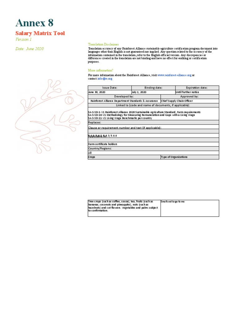 Annex 8 Salary Matrix Tool | PDF | Wage | Salary