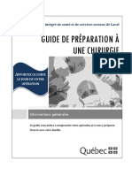 Guide de Preparation A Une Chirurgie Informations Generales