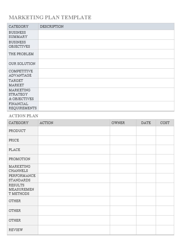 A Comprehensive Marketing Plan Template to Drive Business Growth and ...