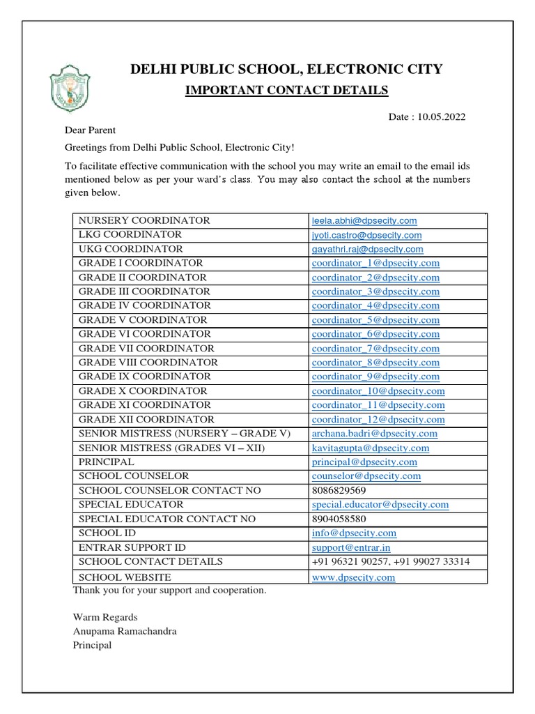 DPS Contact Details PDF