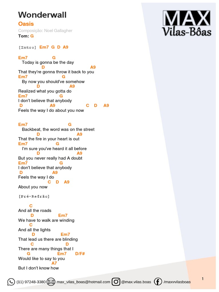 Wonderwall - Oasis - Cifra | PDF