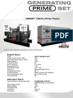 150kVA Diesel Genset Prime Power Specs