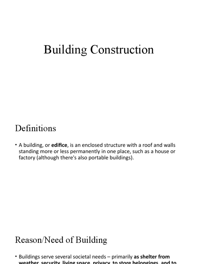 Building Construction | PDF