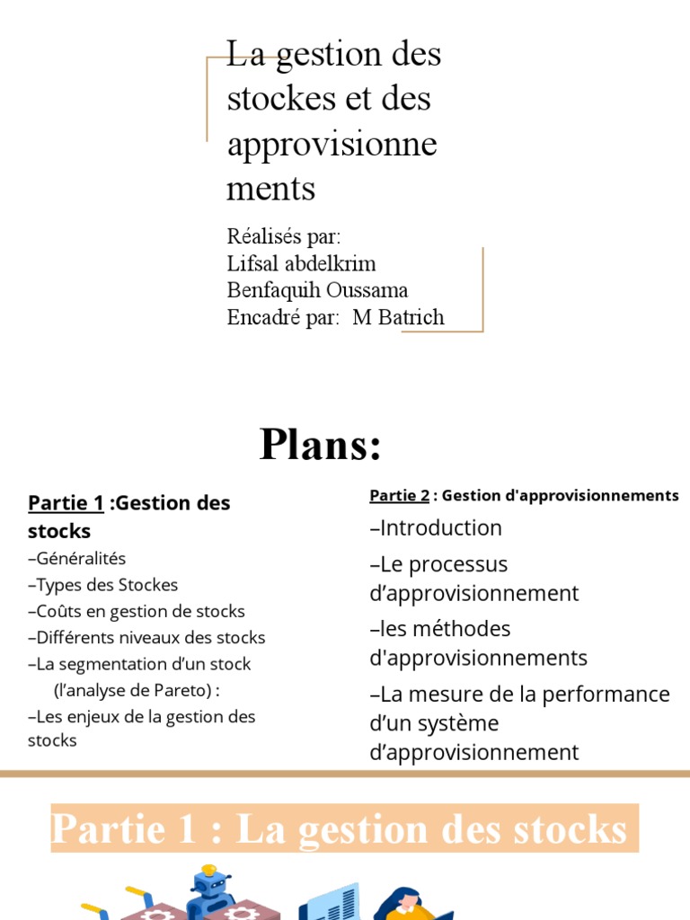 Gestion des Stocks et Approvisionnements | PDF | Inventaire | Logistique