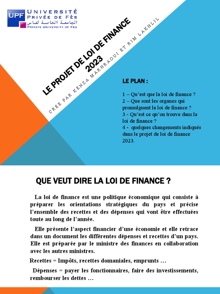 Projet de Loi de Finance 2023 | PDF | Loi | Impôts