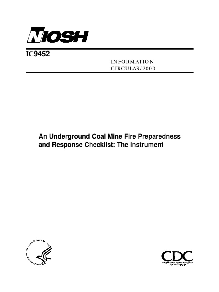 Underground Coal Mine Fire Checklist | PDF | Fires | Firefighter