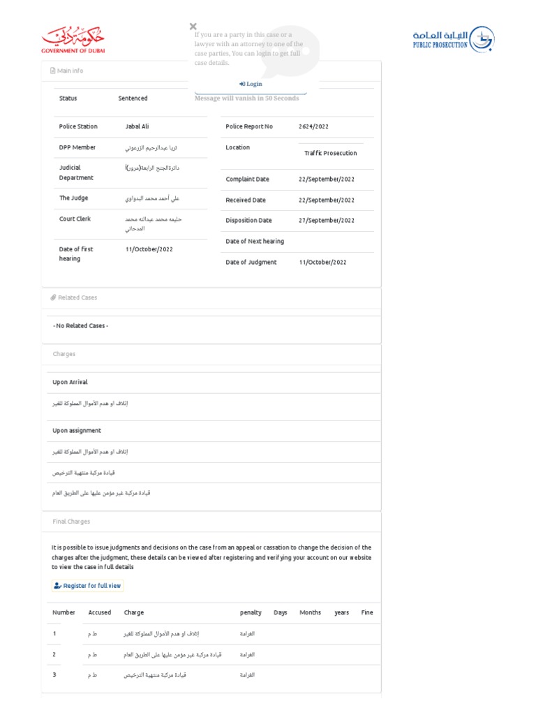 Prosecution Dubai Case Inquiry PDF Prosecutor Judgment (Law)