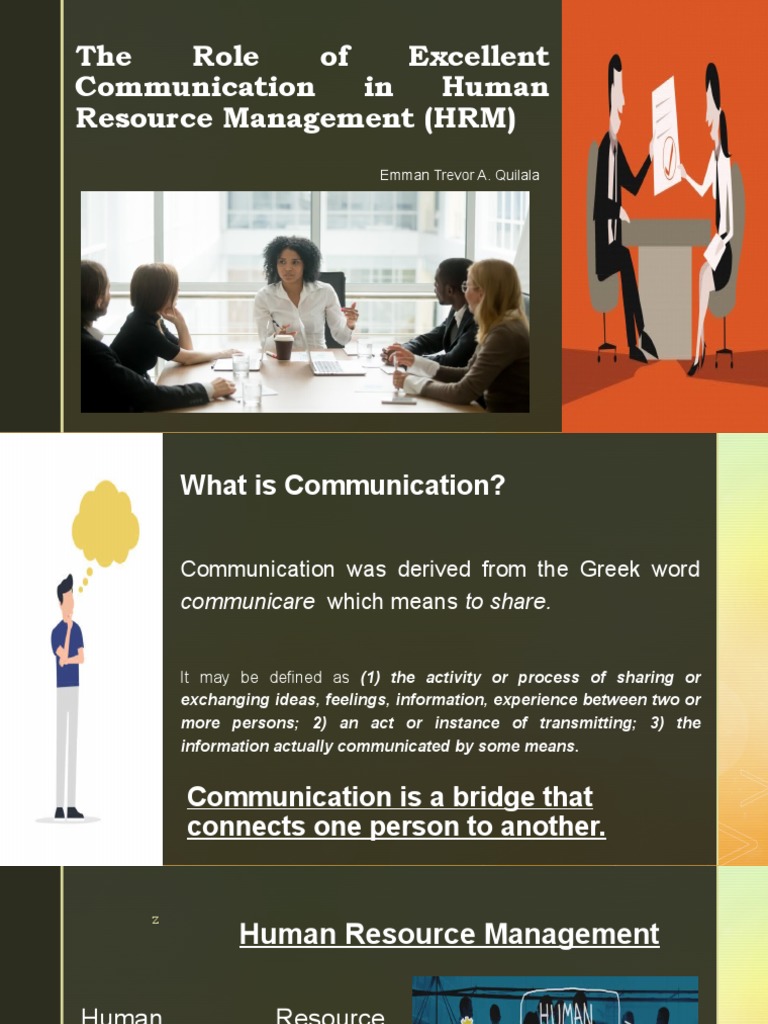 The Role Of Excellent Communication In Hrm Pdf Communication