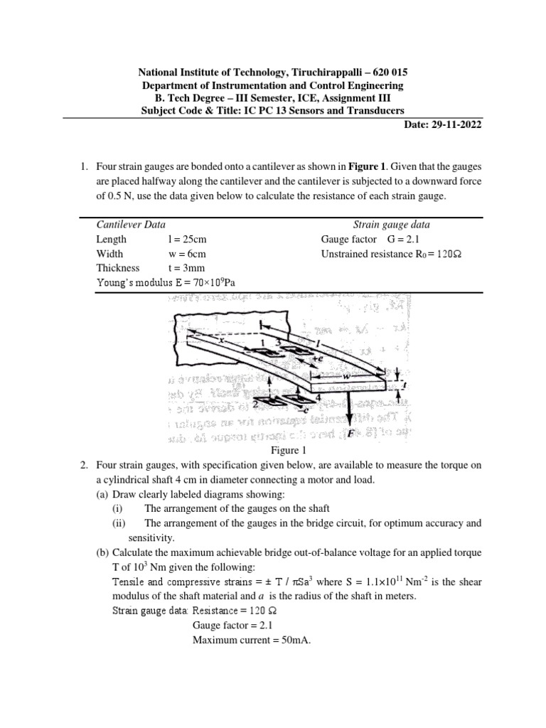 Assignment IIISensors and Transducers PDF Amplifier Inductance