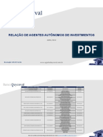 Relação de agentes autônomos de investimentos abril 2022