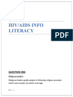 Hiv/Aids Info Literacy: Question One