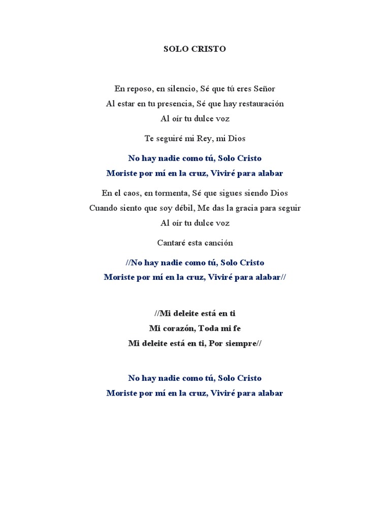 Solo Cristo Alabanza Y Fe Pdf Arte