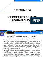 Pertemuan 14: Budget Utang Dan Laporan Budget