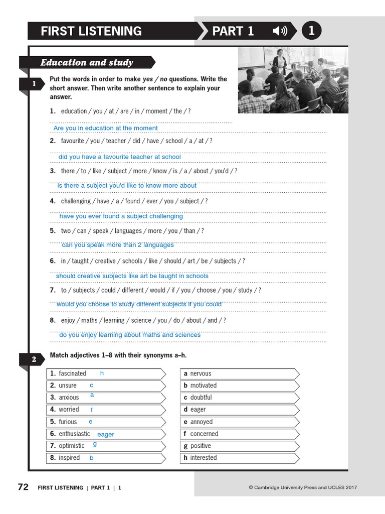 Fce Booster Listening Part 1 Pdf Teachers Test Assessment