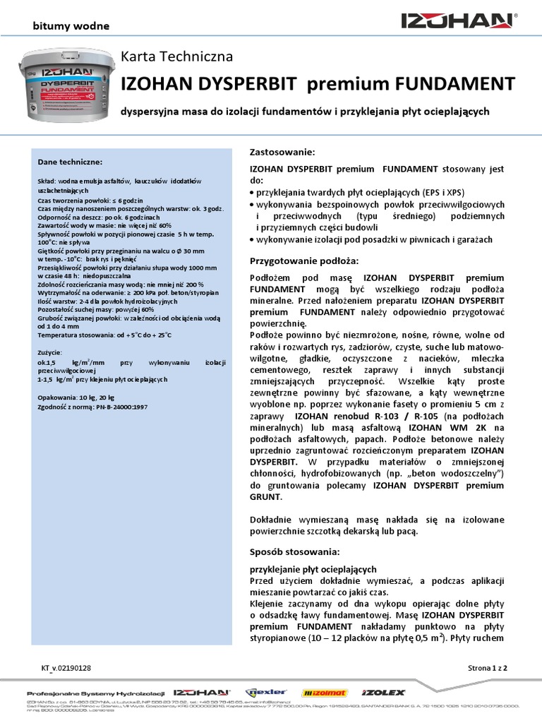 KT IZOHAN DYSPERBIT-premium-FUNDAMENT v2 | PDF