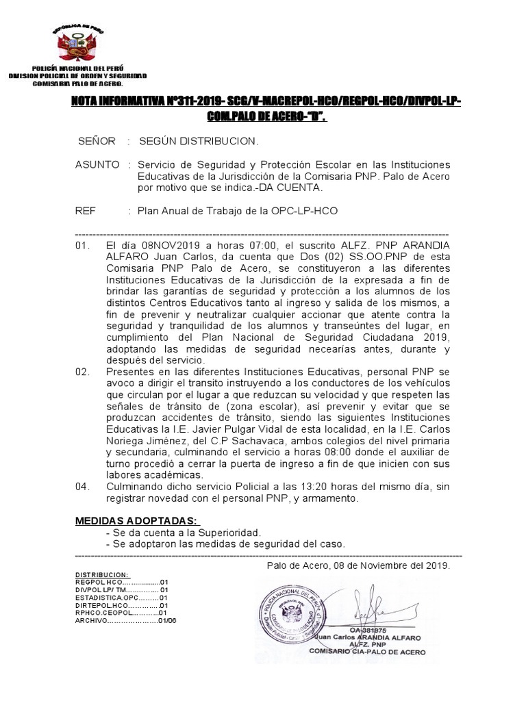 Nota Informativa Nº311-Seguridad Escolar en La I.E Javier Pulgar Vidal ...