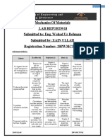 Mechanics Of Materials LAB REPORT# 03