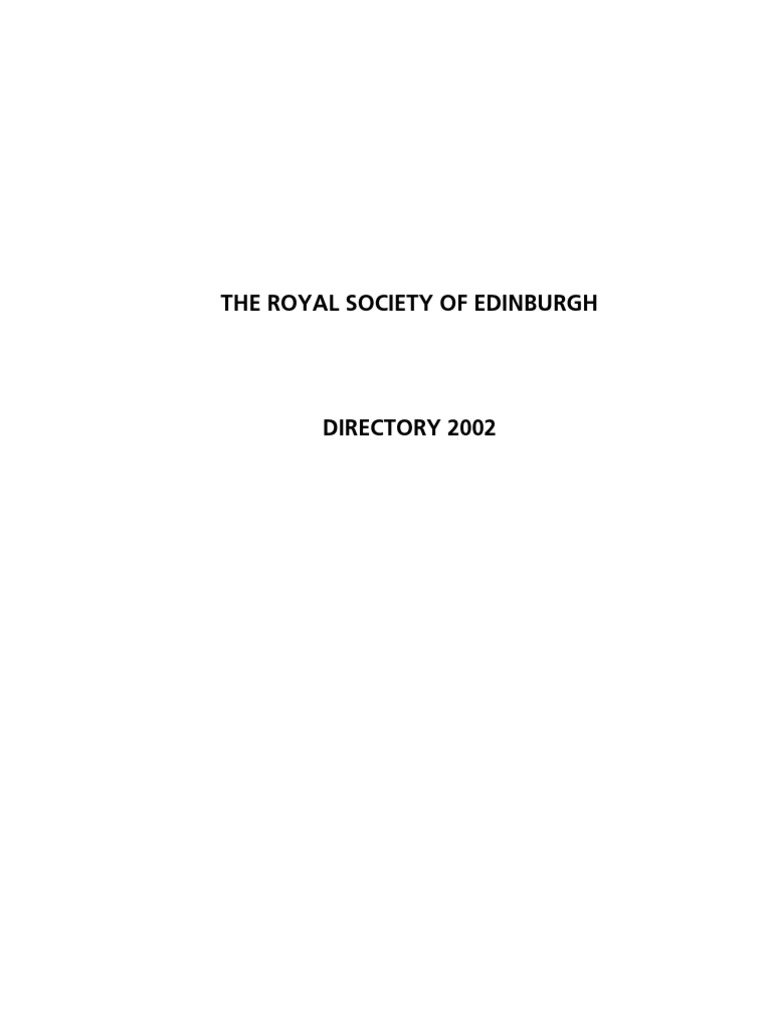 RSE Fellows Directory 2002 | PDF | Fellow | Royal Society