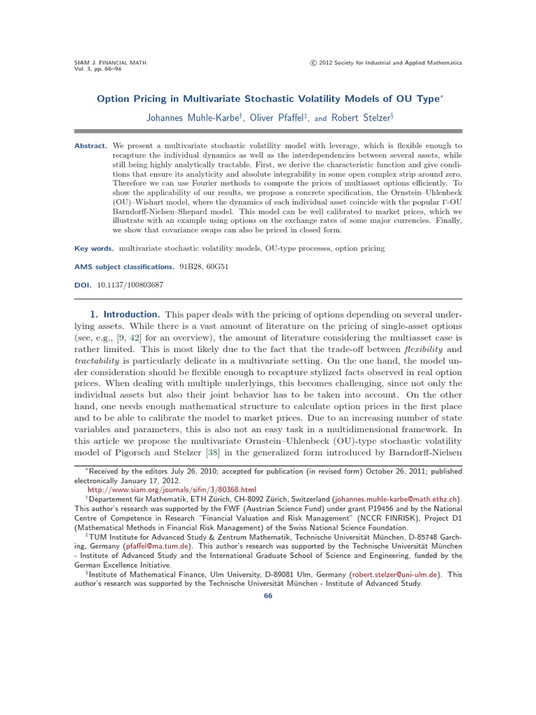 Option Pricing in Multivariate Stochastic Volatility Models of OU Type ...