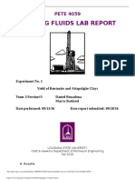 Drilling Fluids Lab Report: PETE 4059