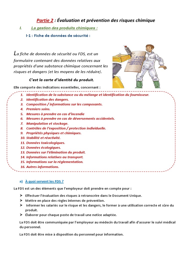 Évaluation des risques chimiques et FDS | PDF | Prophylaxie | Sécurité