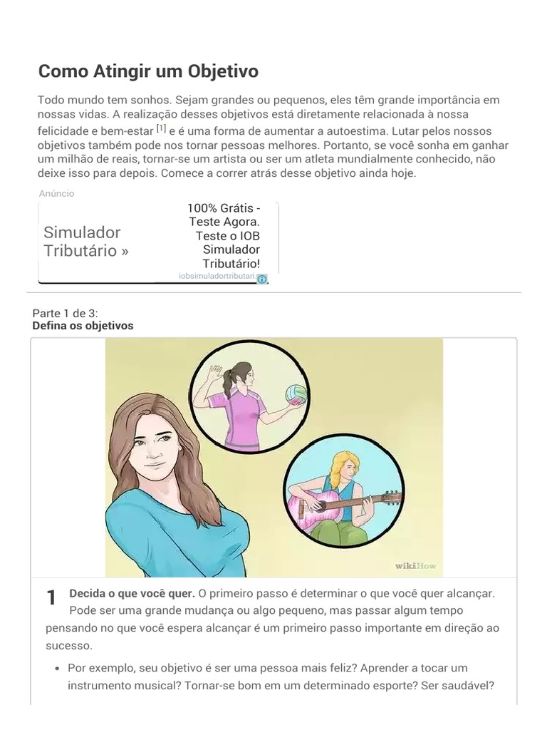 Como Definir e Atingir Objetivos | PDF | Aprendizado | Tempo