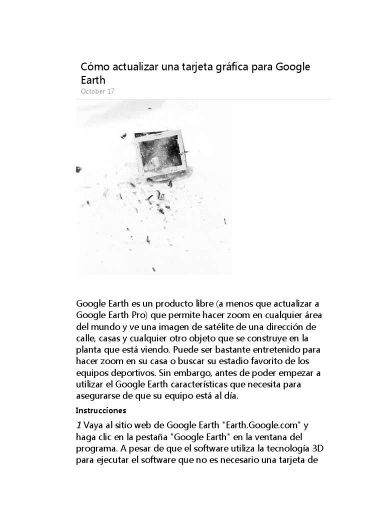 Cómo Actualizar Una Tarjeta Gráfica para Google Earth PDF