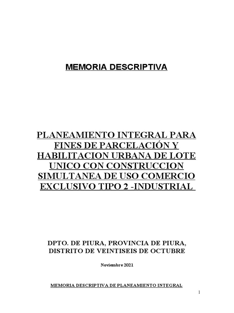 Memoria de planeamiento integral parcelaci n corregida al 11 02 22