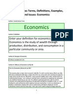 Social Sciences Terms Economics Template