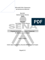 Elaboración de términos de referencia para sistema de información