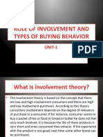 CB Unit-1 Lecture 3 Role of Involvement and Types of Buying Behavior