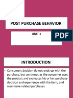 CB Unit-1 Lecture 2 Post Purchase Behavior