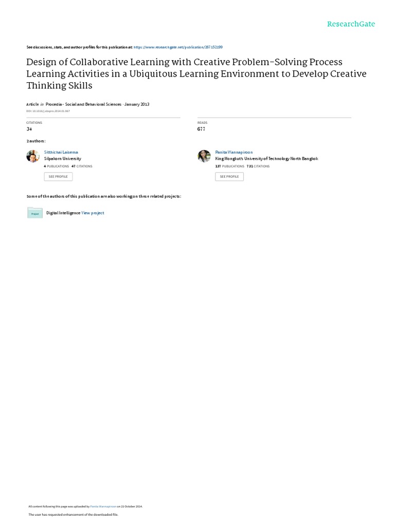 DesignofCollaborativeLearningwithCreativeProblem SolvingProcess | PDF ...