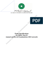 Exam Specification HSSC Part II 2023