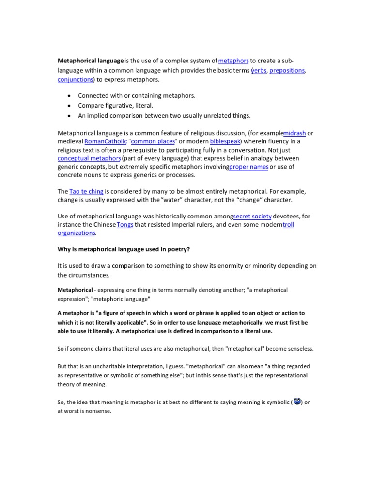 Metaphorical | PDF