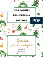 Tarjeta Horizontal de Agradecimiento Gracias Por Su Compra Feliz Navidad Doodle Blanco y Verde