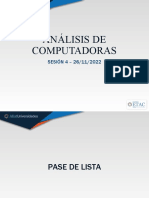 Análisis de Computadoras: SESIÓN 4 - 26/11/2022