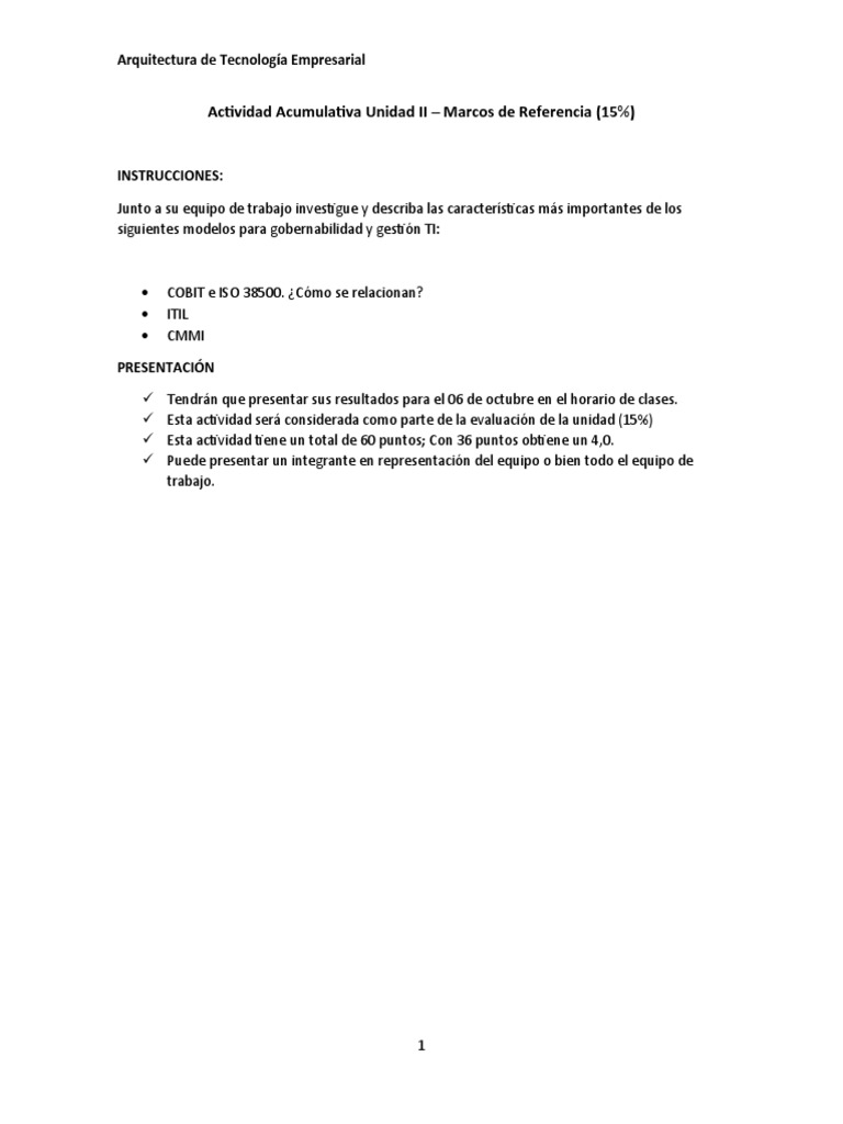 Modelos de Gobernabilidad TI: COBIT, ISO, ITIL, CMMI | PDF | Cobit | Itil