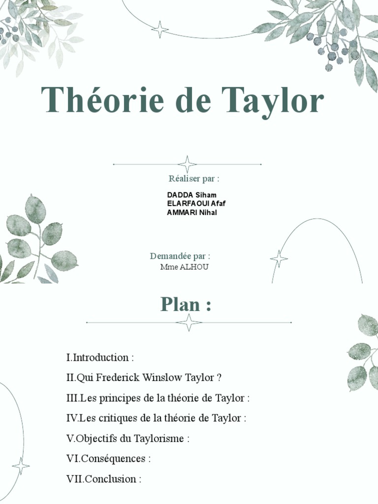 Théorie de Taylor: Réaliser Par | PDF | Économie | Business