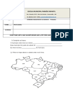 Escola Municipal Paraíso Infantil atividade de geografia sobre regiões e quilombos