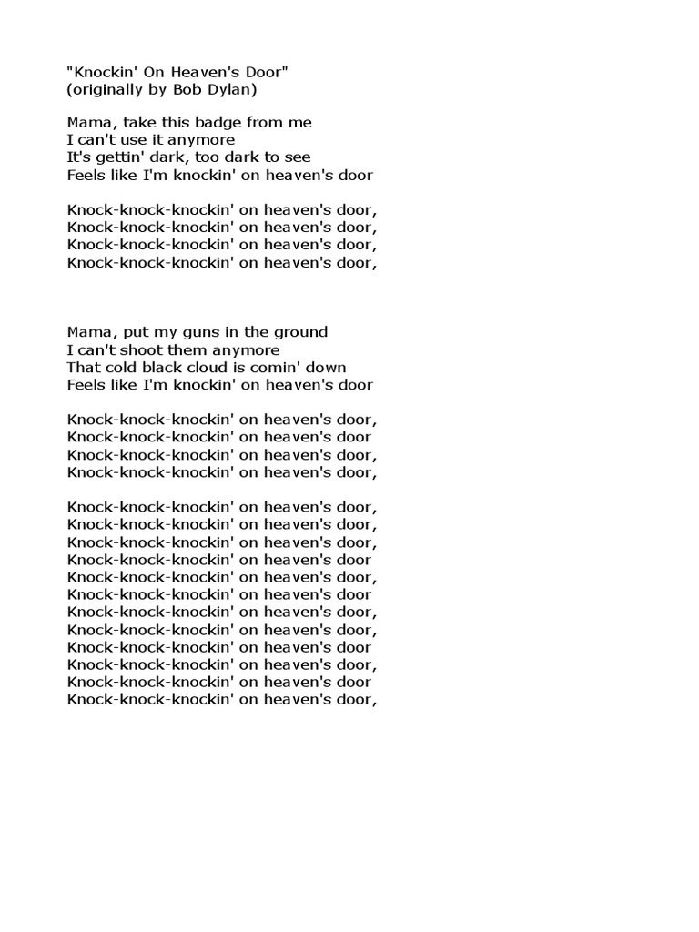 Knocking On Heaven's Door | PDF