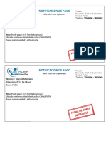 Notificaciones de pago de servicios de internet Velonet