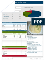 Planilla de Excel Calculadora de Costo de Recetas