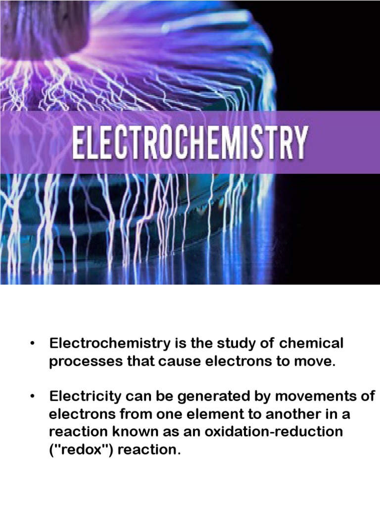 Electrochemistry 1st PDF Redox Electrochemistry