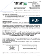 Park and Ride Pre Pay Application Form 2010