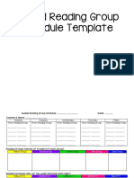 Guided Reading Group Schedule Template