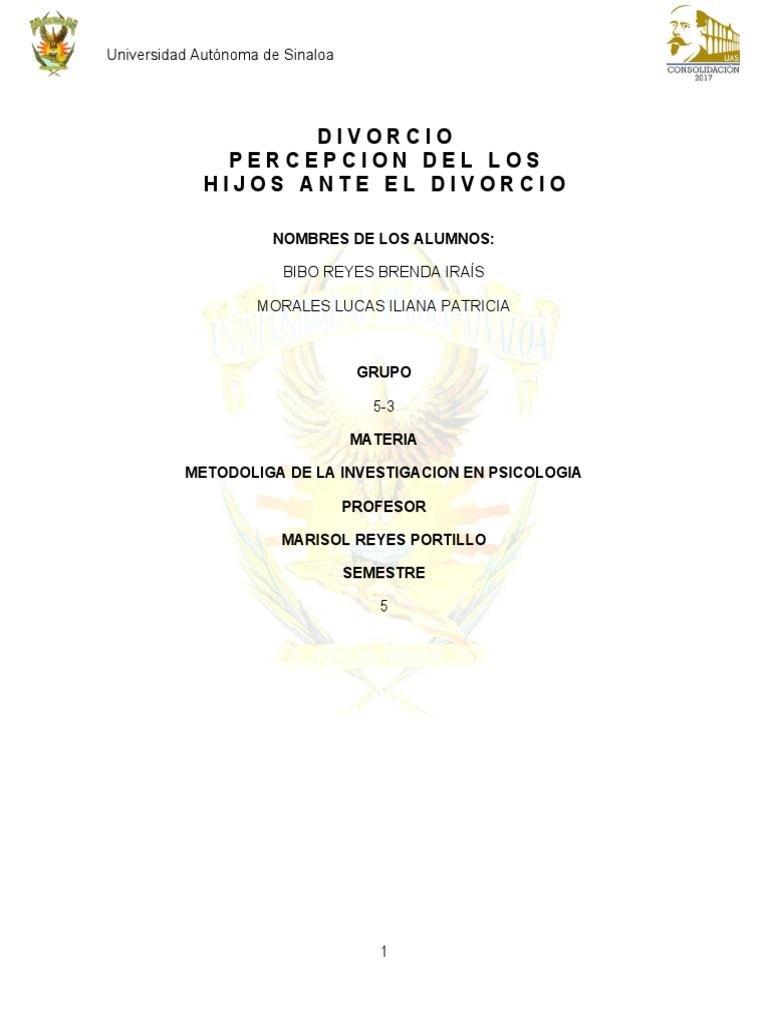 Impacto del Divorcio en Hijos por Edad | PDF | Divorcio | Las emociones