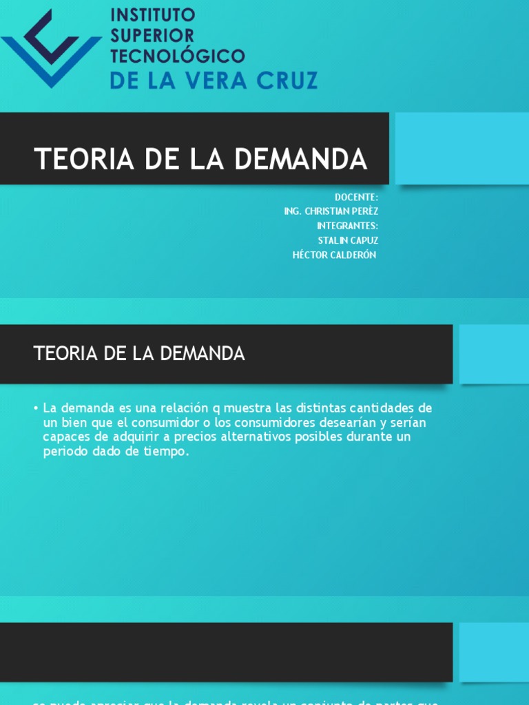 Teoria de La Demanda | Descargar gratis PDF | Oferta y demanda | Los ...