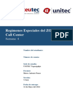 Regímenes Especiales Del Zoli, RIT y Los Call Center Tarea 4 - S4